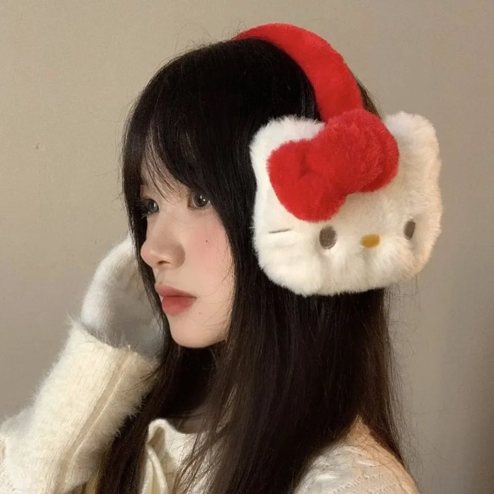 Miniso Hello Kitty Eartips Cute Soft Plush Warm Eartips Winter New Cartoon Dopamine Outdoor Cycling Cold Proof Ear Pack