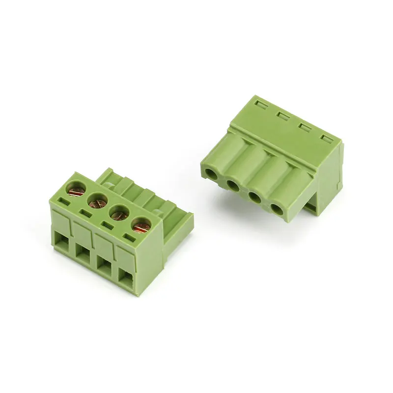 10SETS 2EDG 4pin 5.08MM pitch RIGHT ANGLE pluggable screw terminal block 5.08 4 pin PLUG TYPE pcb connector PLUG + SOCKET 300v