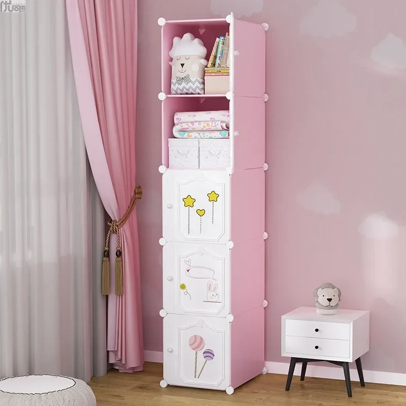 

Minimalist Modern Wardrobe Fabric Nightstands Mirror Cabinets Wardrobe Partitions Simple Clothe Plastic Mueble Strendy Furniture