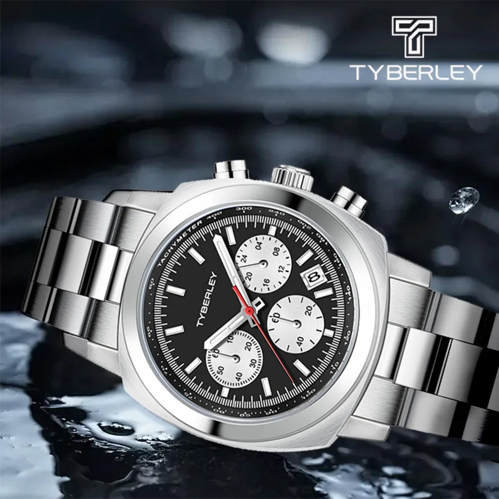 2026 design Top Men's Fashion Quartz Watches Hardlex Mirror Men's Sports Chronograph Stainless steel Luminous Waterproof Watches