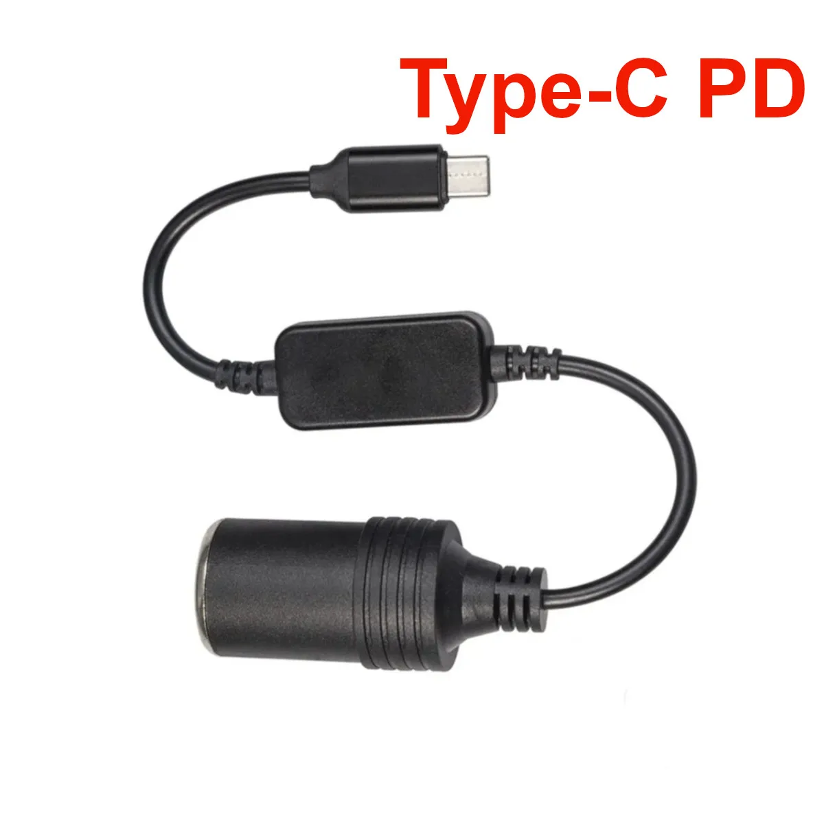 컨버터 어댑터 코드, USB C타입 PD-자동차 담배 라이터 암 소켓, 12V 전원 장치, GPS DVR, 30cm, 12W