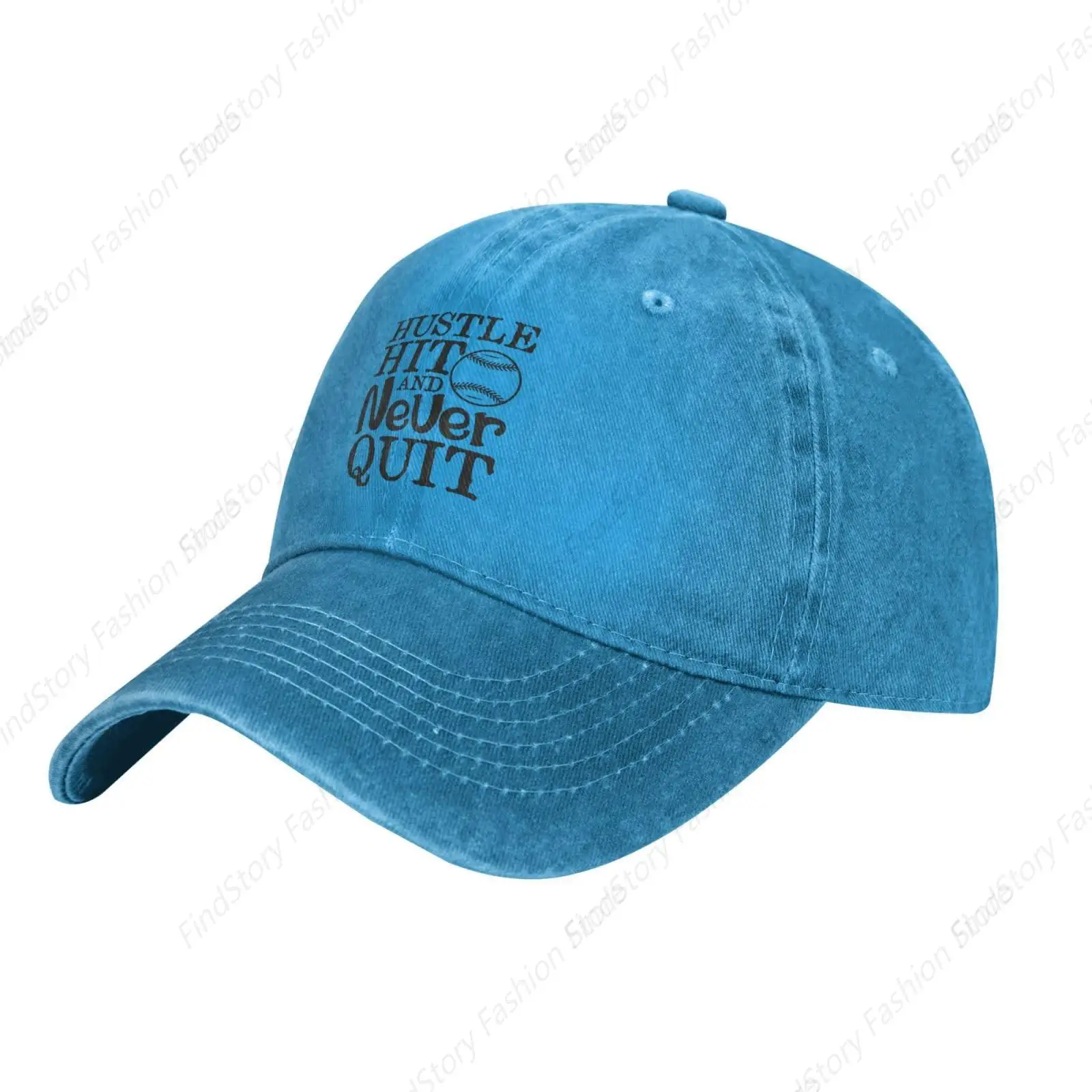 Hustle Hit and Never Quit Czapka z daszkiem Trucker Denim Golf Dad Hat Bawełna Regulowana Wędkarstwo Codzienne Sporty na świeżym powietrzu Podróże