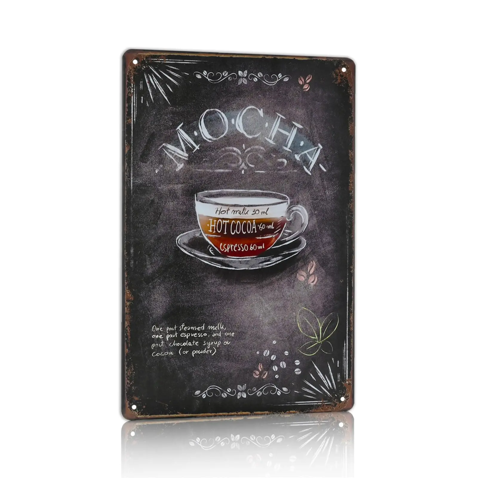 Винтажная жестяная вывеска для кофе, мокко, ретро-кофейня, металлическая вывеска, настенная декоративная вывеска для кухни, пекарни, кафе, ресторана