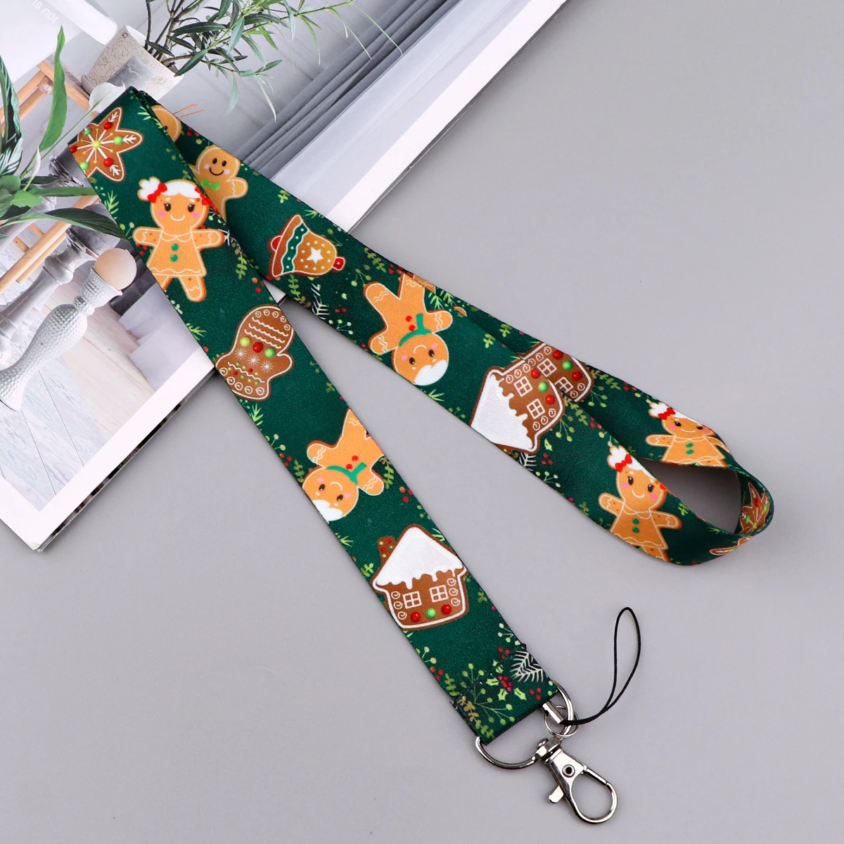 LLavero de identificación de crédito con cordón de comida navideña, llavero de cubierta de tarjeta de visita de autobús, Banco de viaje para estudiantes