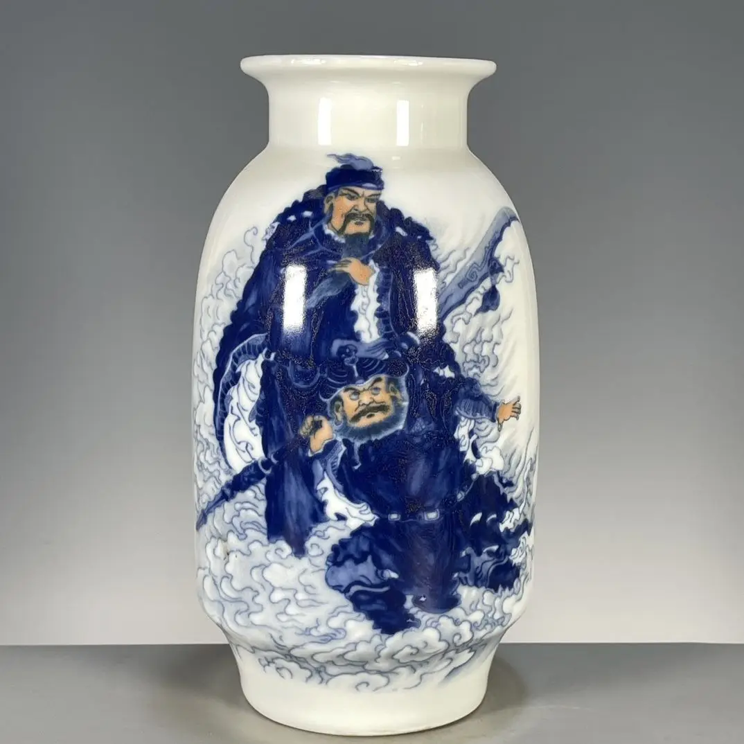 Blue and White Porcelain Vase with Loyalty-themed Historical Scenes,Marked 