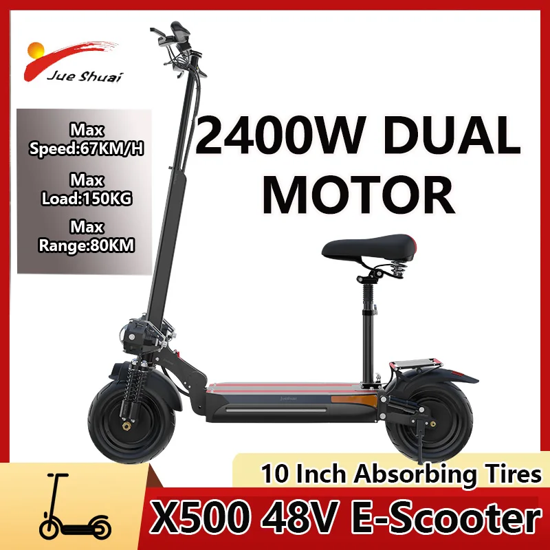 JUESHUAI Electric Scooter 18AH Lithium Battery E Scooter 2400W  Dual Motor Patinete Eléctrico for Adults