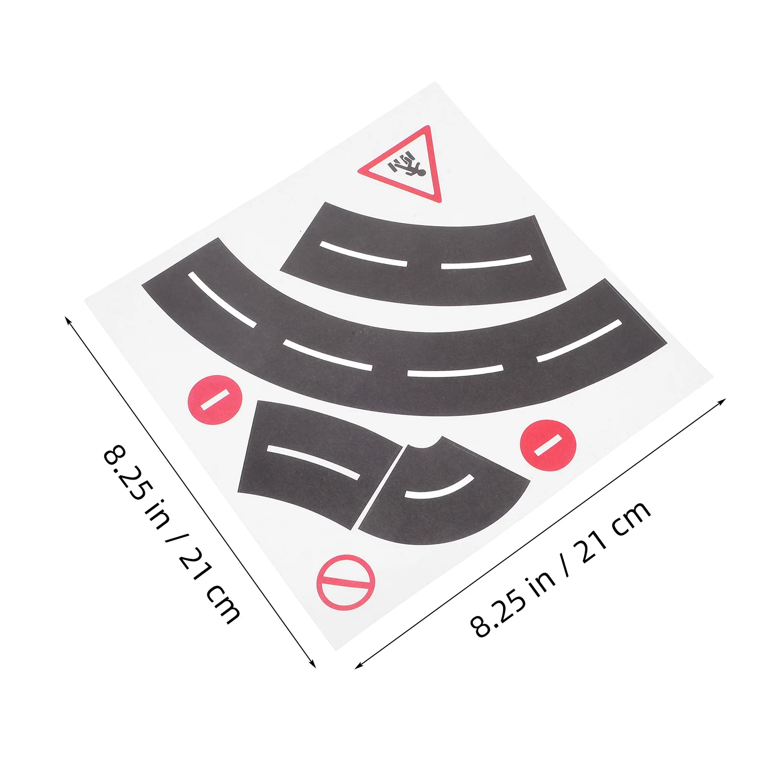 10 세트 곡선 도로 스티커 교통 표지판 스티커 DIY 접착제 이동식 바닥 벽 데칼 홈 유치원 놀이방