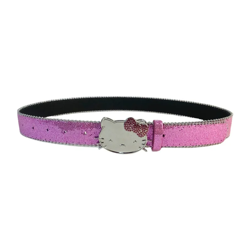 Ceinture étoile en cuir rose pour filles, ceinture en métal biscuits, ceinture rétro américaine, décor de mariée, mode vintage, Ins, Y2K