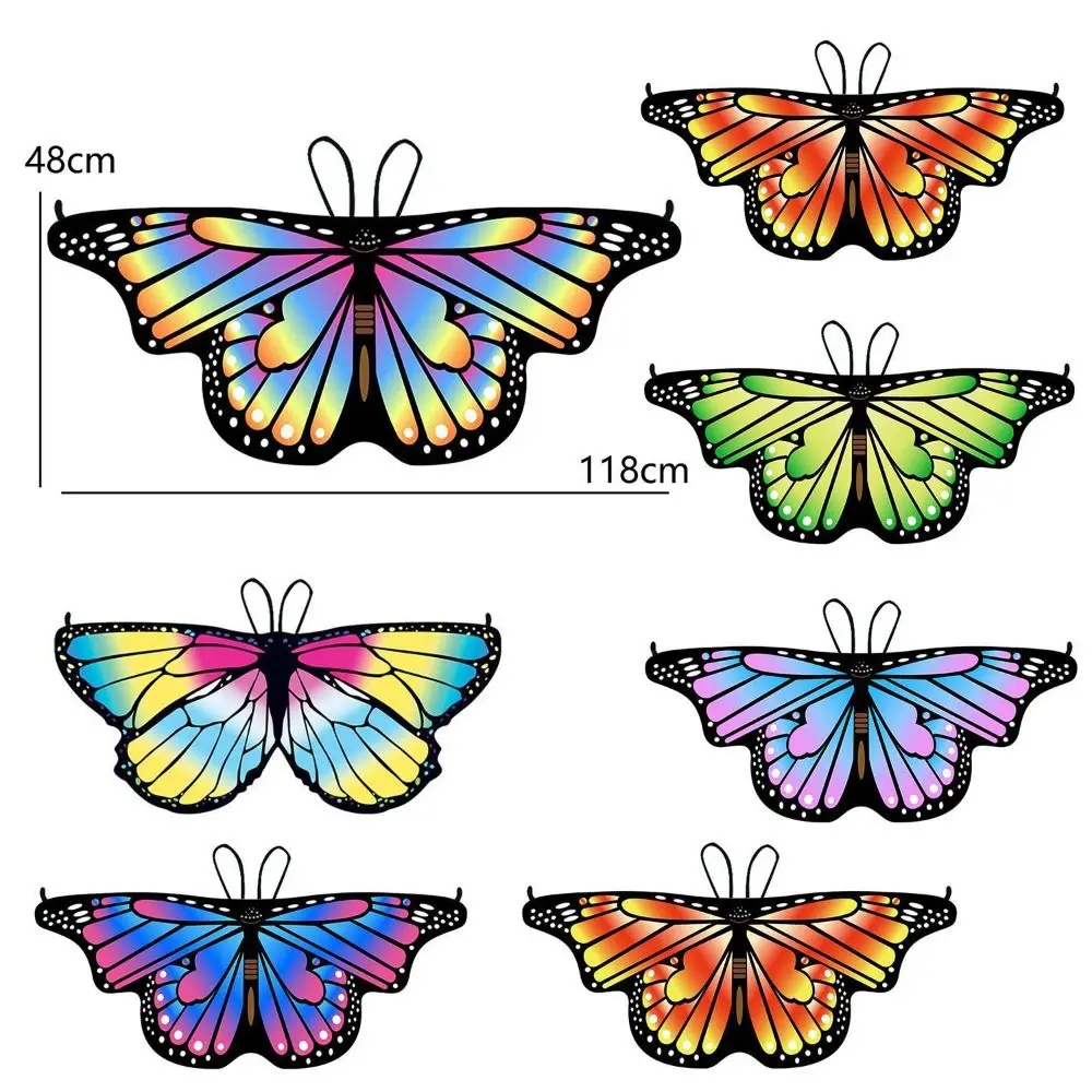 Colorful Butterfly Wings Costume Cosplay Costume Fancy Dress Cape Butterfly DIY Decorations Pixie Cloak Party Accessories