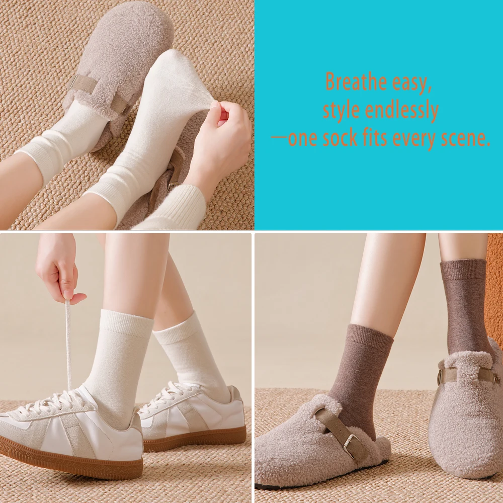 1/3 Paar 100% Merinowolle Crew-Socken für Damen, Ultra Weiche Warme Thermosocken, Nahtlose Zehenpartie, Schwangerschafts- und Erholungssocken, Wintergeschenk – Detail 12