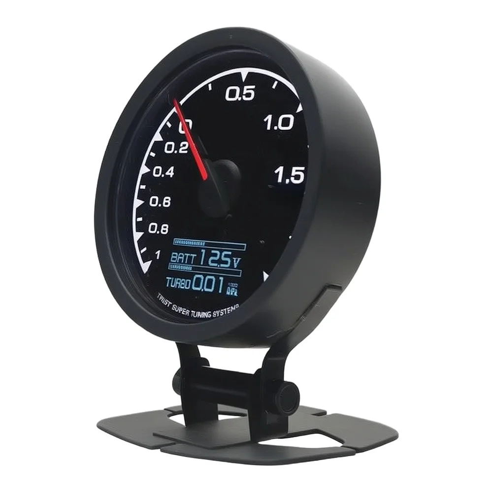 Black Coolant Temperature Oil Pressure Turbo Gauges Set for Car Dashboard Modifications 12V ABS and Metal Direct Fit