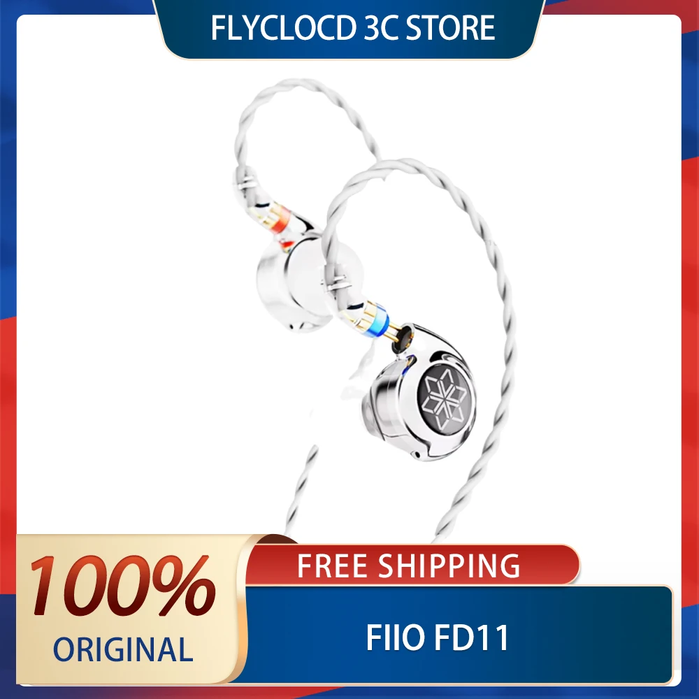 Fiio Fd11 Wired In-Ear Earphones 10mm Dynamic Driver Monitor Earbuds Custom Replaceable Cable Hifi Music Earphone Pc Accessories