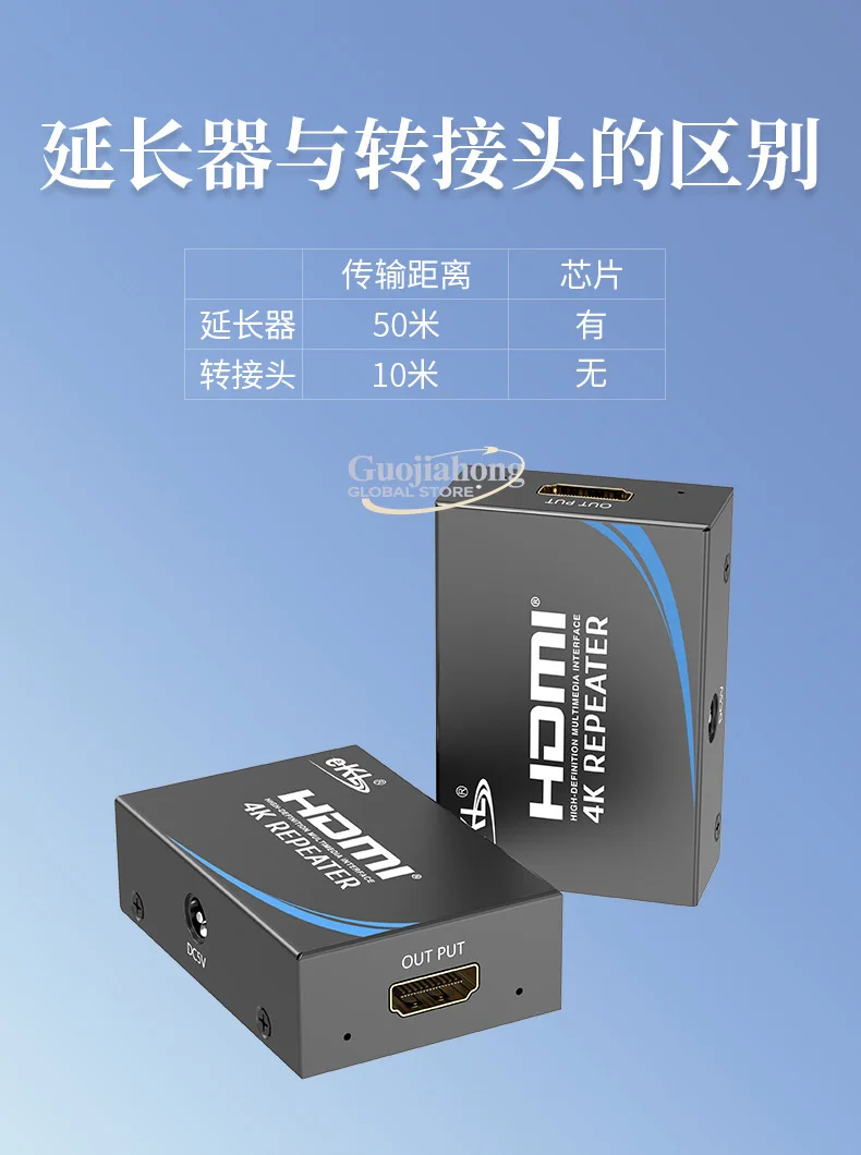 eKL HA 4K@60Hz resolution can extend by 50 meters HD%MI 2.0 video signal amplifier