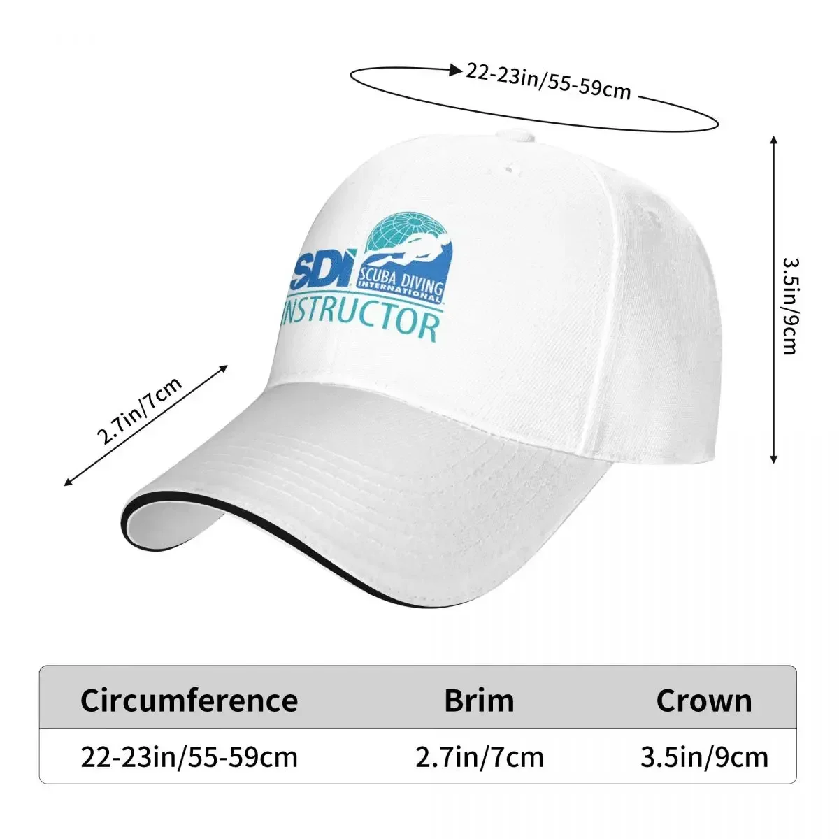 Scuba Diving International (SDI)- SDI Instructor Baseball Caps Snapback Fashion Baseball Hats Breathable Casual Outdoor Unisex