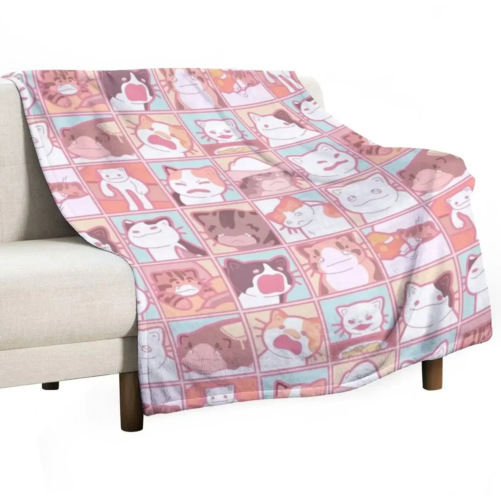 Meme Cats 3.0 Throw Blanket cosplay anime Furry Soft Beds Blankets