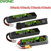 5PCS OVONIC 1S 2S Lipo Battery 350mAh/450mAh/550mAh/650mAh Lipo Battey With BT2.0/ PH2.0/XT30 Plug for RC FPV Racing Drone