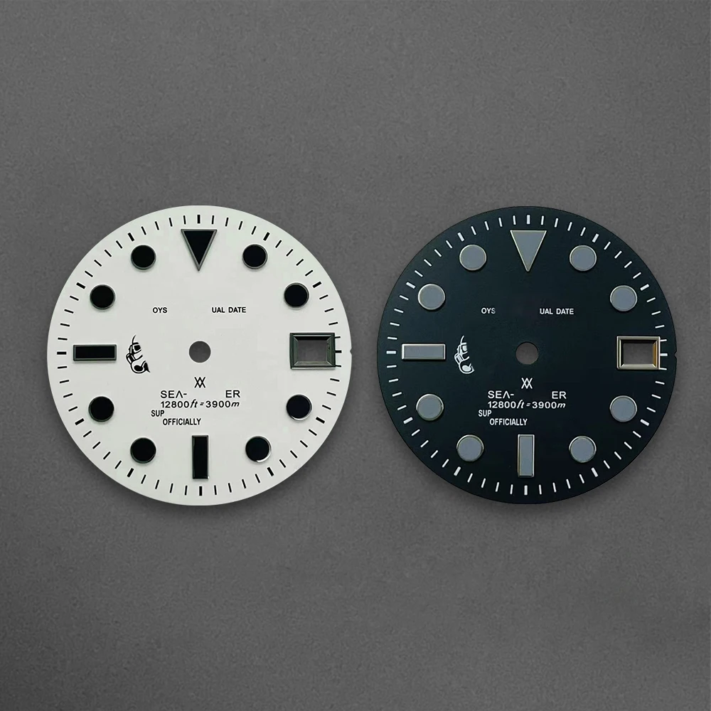 

28.5 mm S Logo Black knight Dial Suitable For NH35/NH36/4R/7S Automatic Movement Watch Modification Accessories