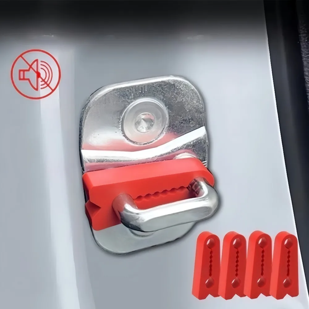 

4pcs Universal Car Door Lock Rubber Protective Pad Door Shock Absorber Cushion for Door Lock Protective Cover accessories