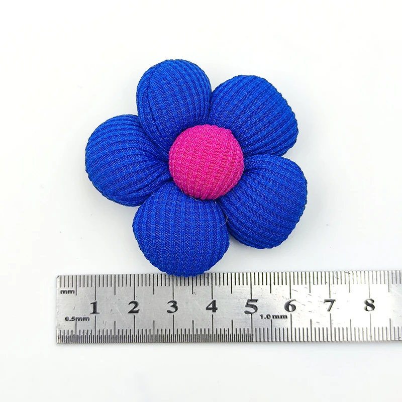 5pc Flower Filling Cotton Hair Accessories DIY Clothing Headwear Bags Shoes Crochet Flowers Applique Socks Hats Personality