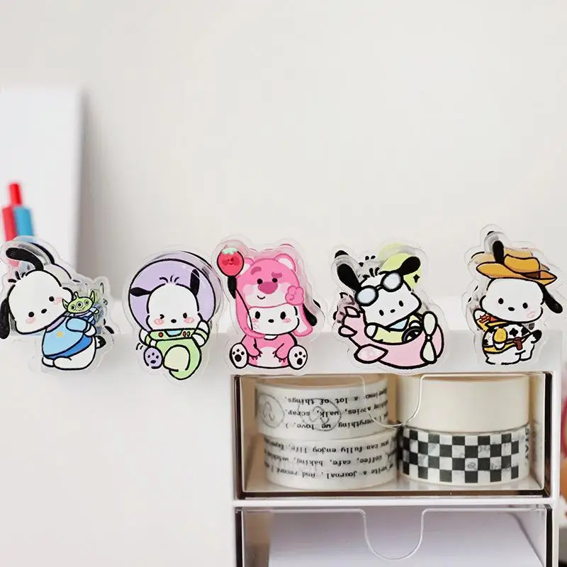 Sanrio Clip Pochacco Closure Clamp Good-Looking Pp Clip Ins New Kawaii Multi-Function Cartoon Vertical Test Paper Clip Folder