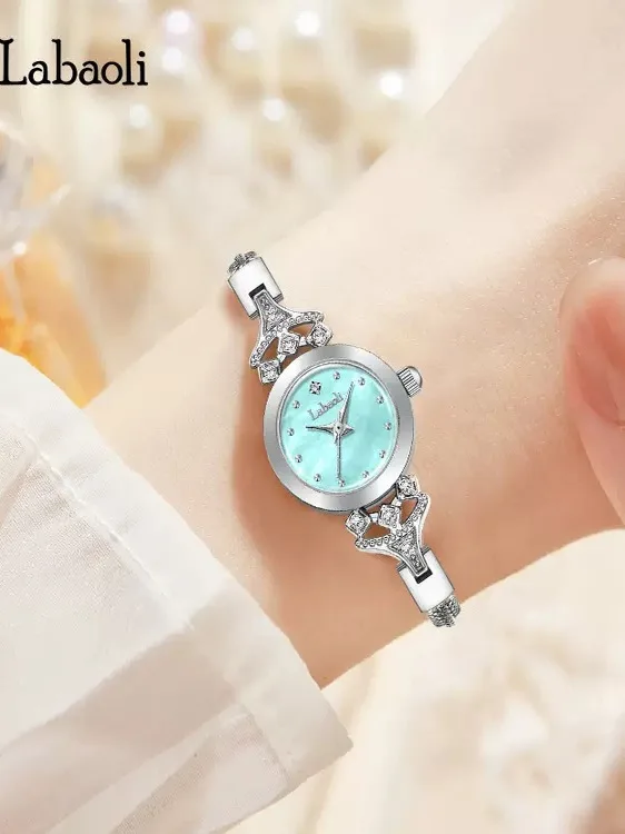 Luksusowy damski zegarek, mały i wykwintny, z temperamentnym designem, damski zegarek kwarcowy, zegarek na bransolecie, prezent dla kobiet.