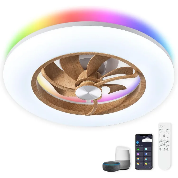 

Ceiling Fans with Lights and Remote- 22.4 in Smart Low Profile Bladeless Ceiling Fans with Alexa/Google Assistant/App Control 6