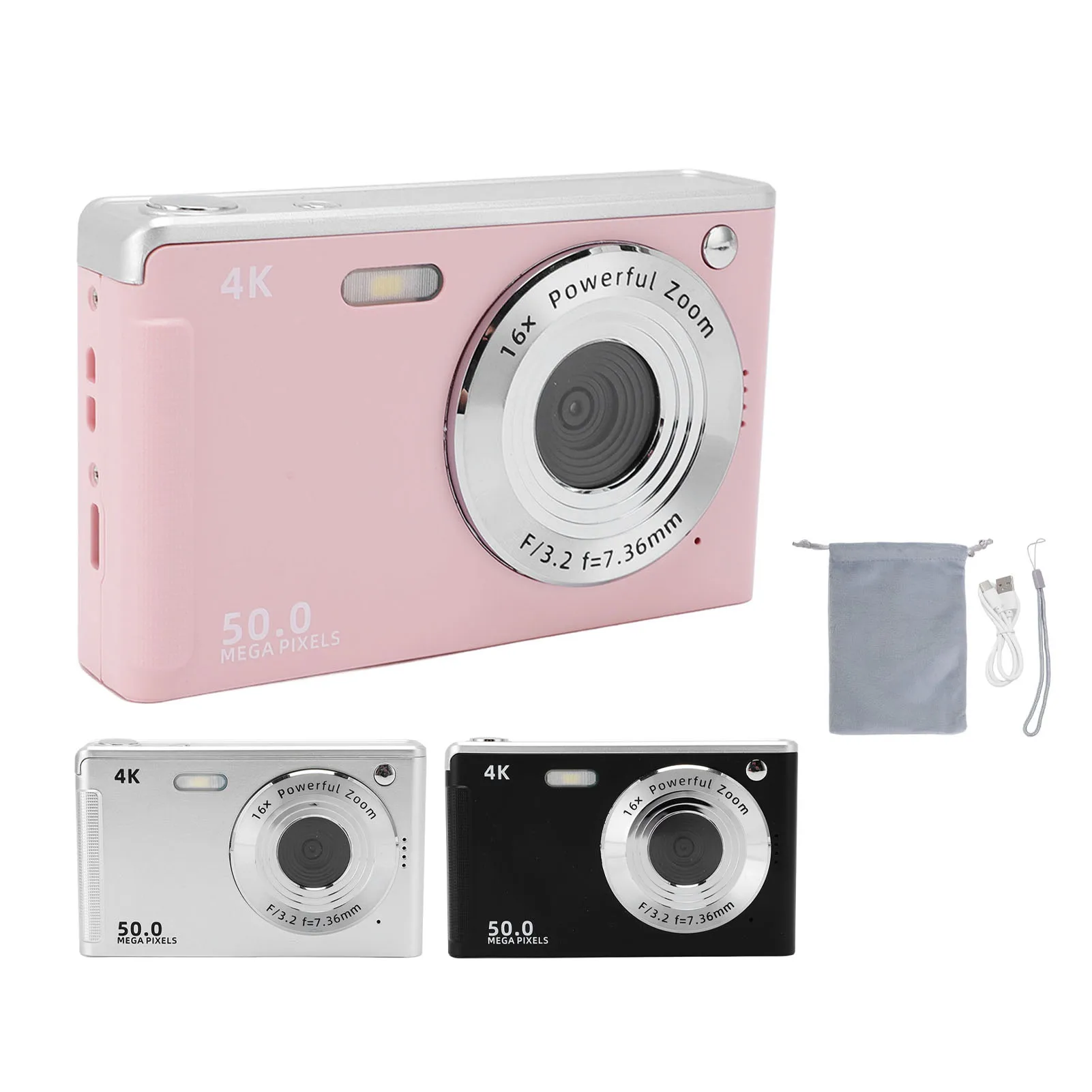 

Портативная цифровая камера 4K 50 МП с автофокусом, 16-кратным зумом, стабилизацией изображения, 2,8-дюймовым экраном, подсветкой и аккумулятором 700 мАч для портретной съемки