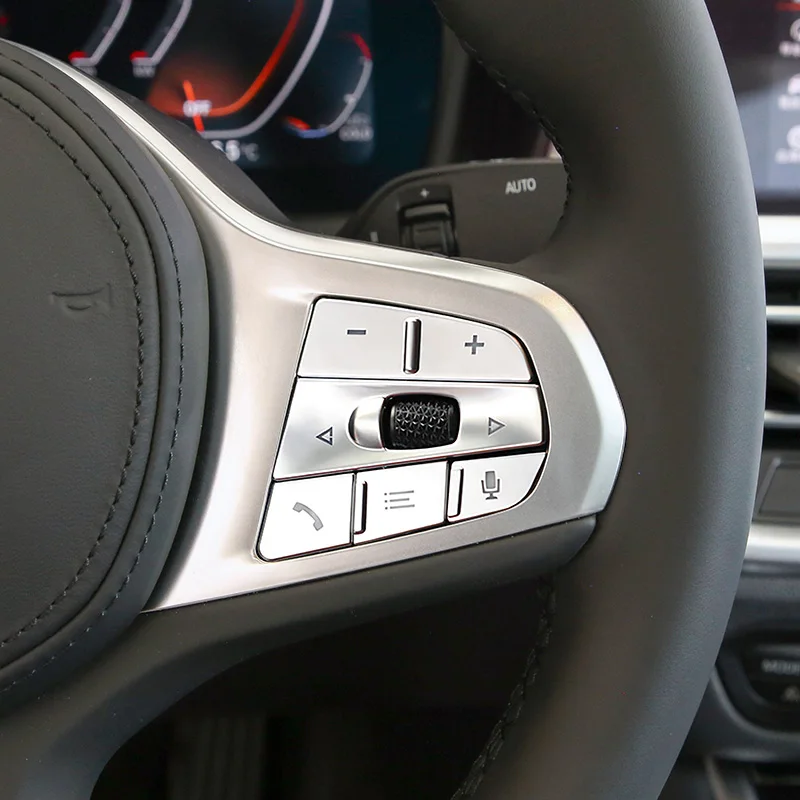 

For BMW 3 Series G20 X5 G05 2020-2022 Car Console Steering Wheel Buttons Sequins Cover Trim Auto Decoration Interior Accessories