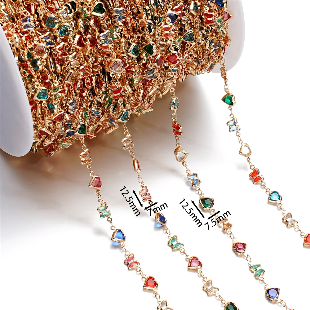 1 meter koperen ketting met kristallen kralen ketting DIY ketting armband voor sieraden maken benodigdheden