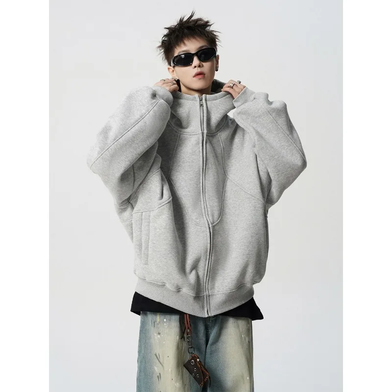 Fanceey Hoodies for Men American Heavyweight Pullover Unisex Couple Deconstructed Sweatshirt Streetwear Goth Hoodie Jacket Coat
