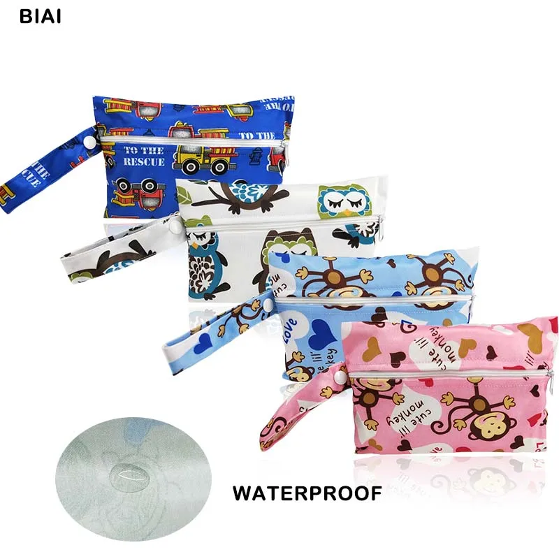 BIAI 14*20CM 1 Uds bolsa húmeda impermeable bolsa reutilizable con cremallera bolsa de almacenaje de pañuelos sanitarios lavable bolsa de