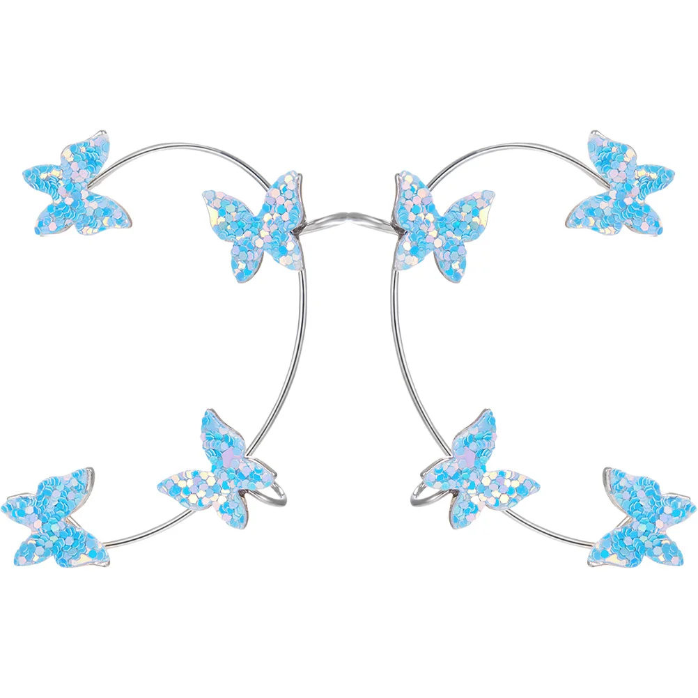 1 زوج الأذن العظام كليب الأذن الأصفاد للنساء الفراشات تصميم لا ثقب اللازمة كول مريح اكسسوارات حفلات الزفاف