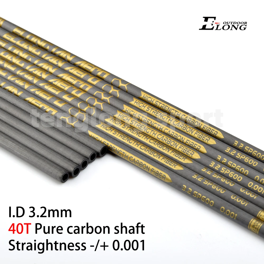 6 sztuk 30-32in 3.2mm łucznictwo wał węglowy 40t .001 czystego węgla Sp500-1000 dla Diy strzałka