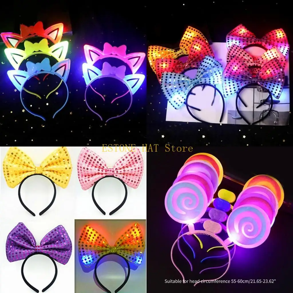 

49MF Хэллоуин с несколькими формами концерты повязкой повязки для волос светящиеся повязки для взрослых карнавалов.