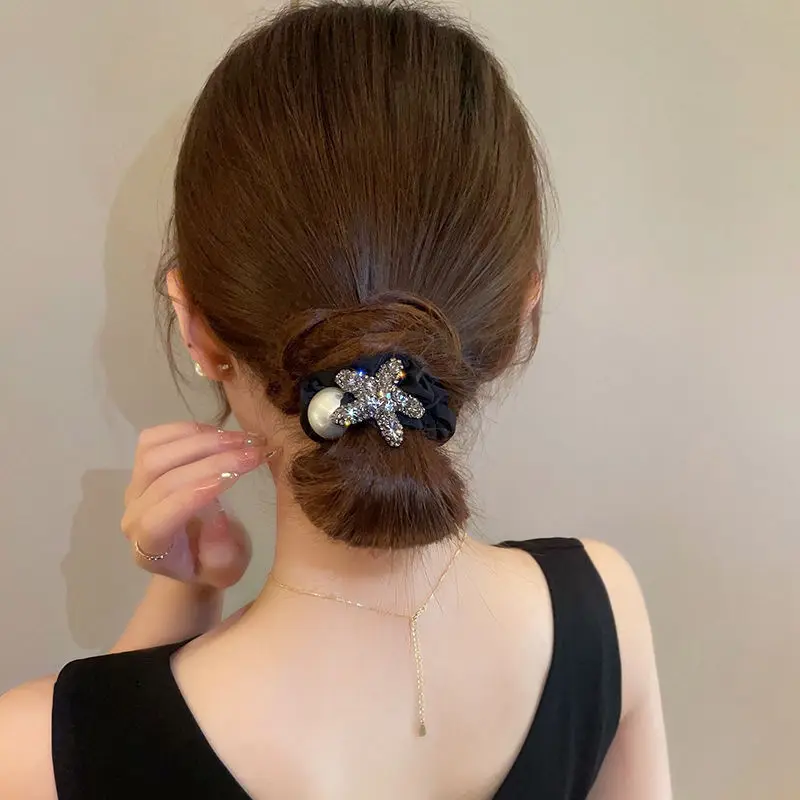 

2 Packs Sparkly Crystal Scrunchies Elegant Bun Maker for Women Premium Hair Ties for Daily & Party 머리끈 Elásticos Para Cabelo