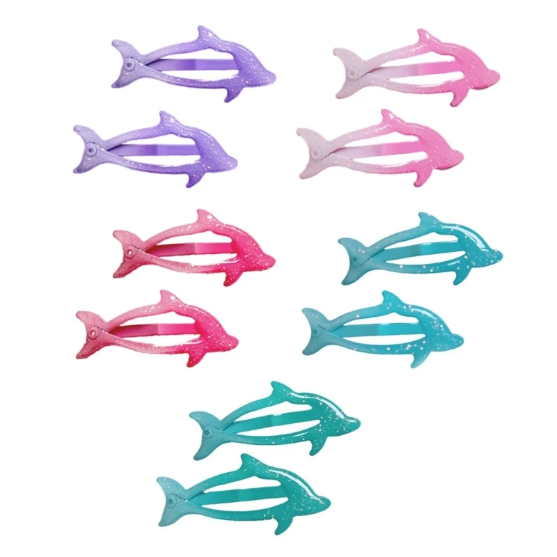 L5YF 1 Pair Side Hair Clips Hairgrip Headdress for Daily Wearing Dolphin Headwear for Girl Barrettes Hairpin Hair Accessory