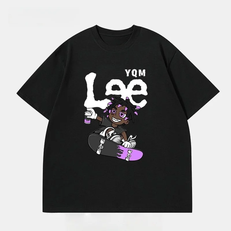 

Men's and Women's Short-sleeved T-shirts, Cotton, Luxurious, High Quality, Rugby Print, Brand, Summer
