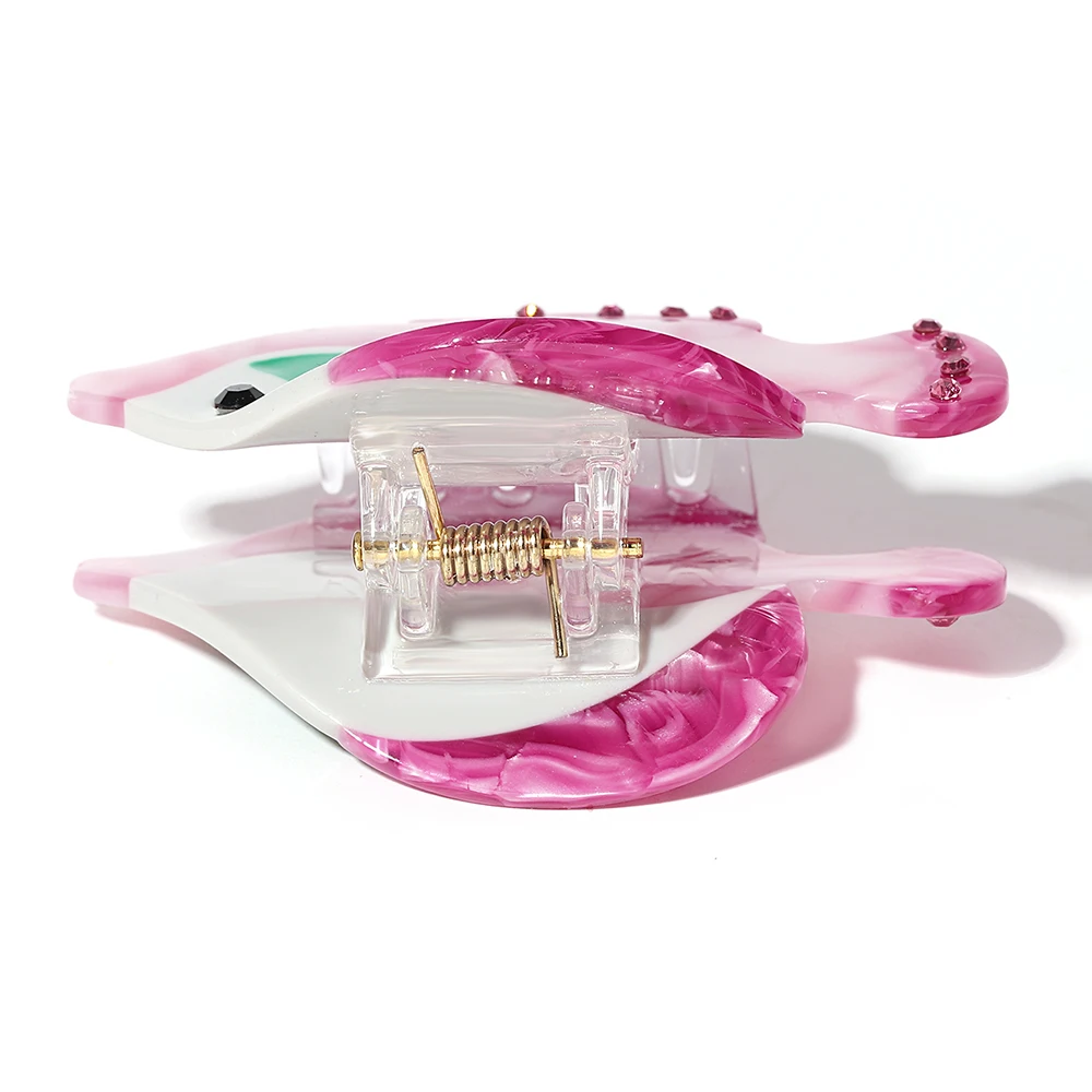 مشبك شعر فاخر من حجر الراين الوردي ، مشبك شعر للأسماك الاستوائية للنساء ، جديد ، حيوان ، هندسي ، ذيل حصان ، مشبك ، إكسسوارات