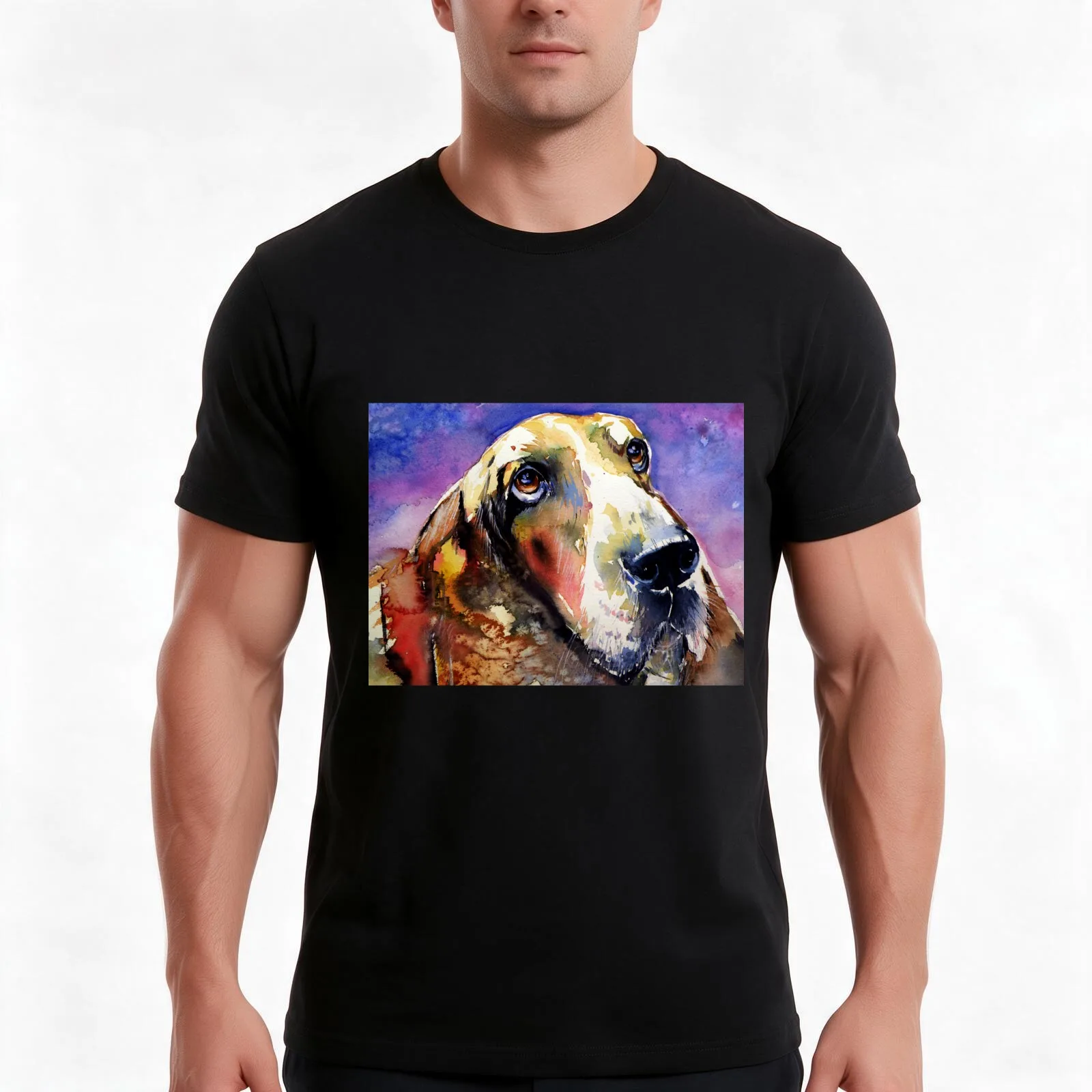 Cute basset hound cd T-Shirt, Summer Casual Cotton Tee, Oversized Streetwear Tops, Vintage Graphic Print, Loose Fit Short Sleeve