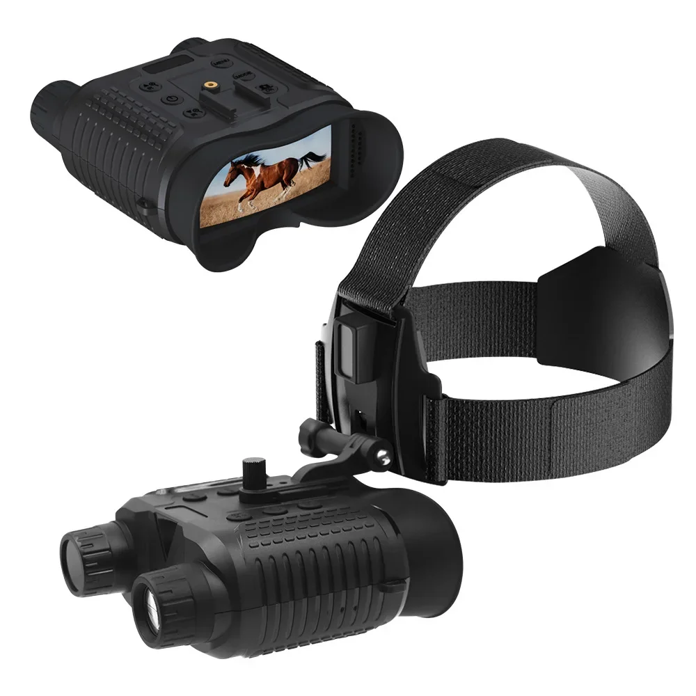 Double tube infrared digital high definition large screen night all black photo video helmet night vision device