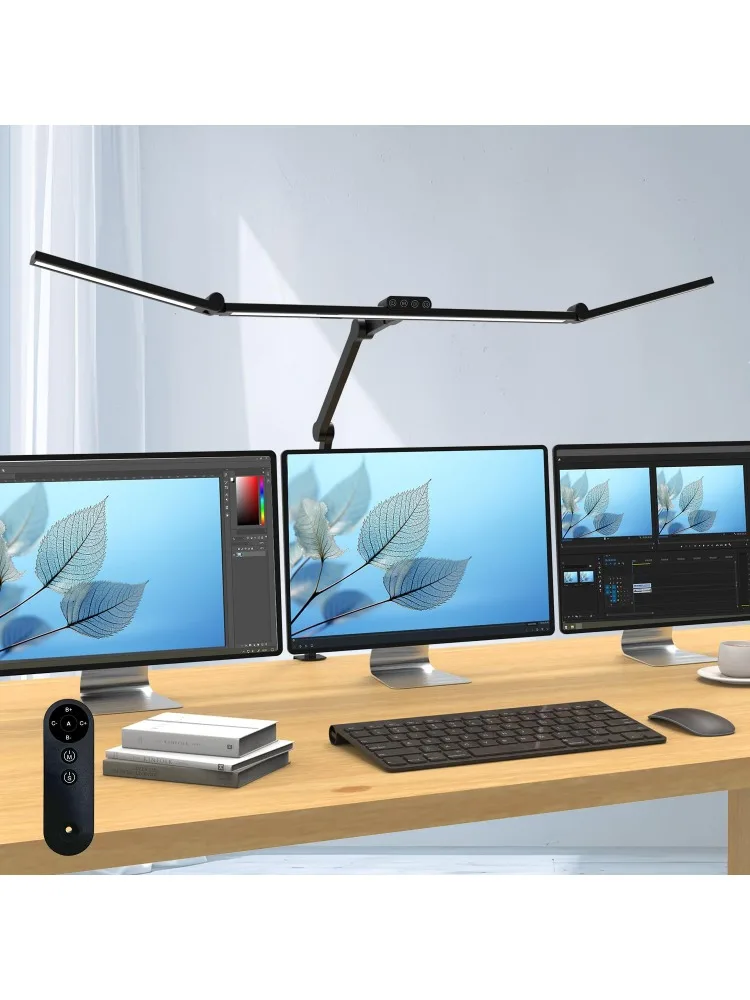 

36W Bright Led Desk Lamp with Clamp, 47 Inches Long Architect Desk Lamp Home Office, Dimmable Table Light with Remote