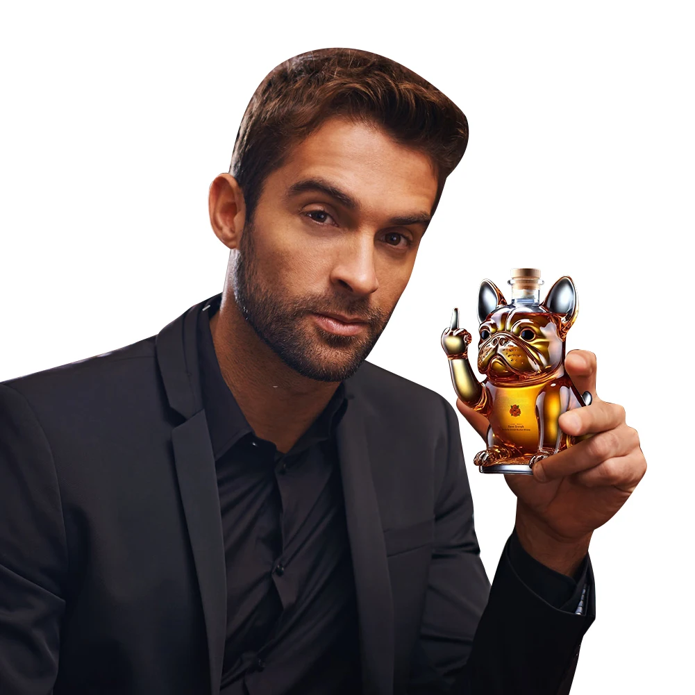 

Prank Duck Glass Wine Bottle Leakproof Middle Finger Whisky Duck Bottle Multifunction Whiskey Decanter for Bar Office Home Decor