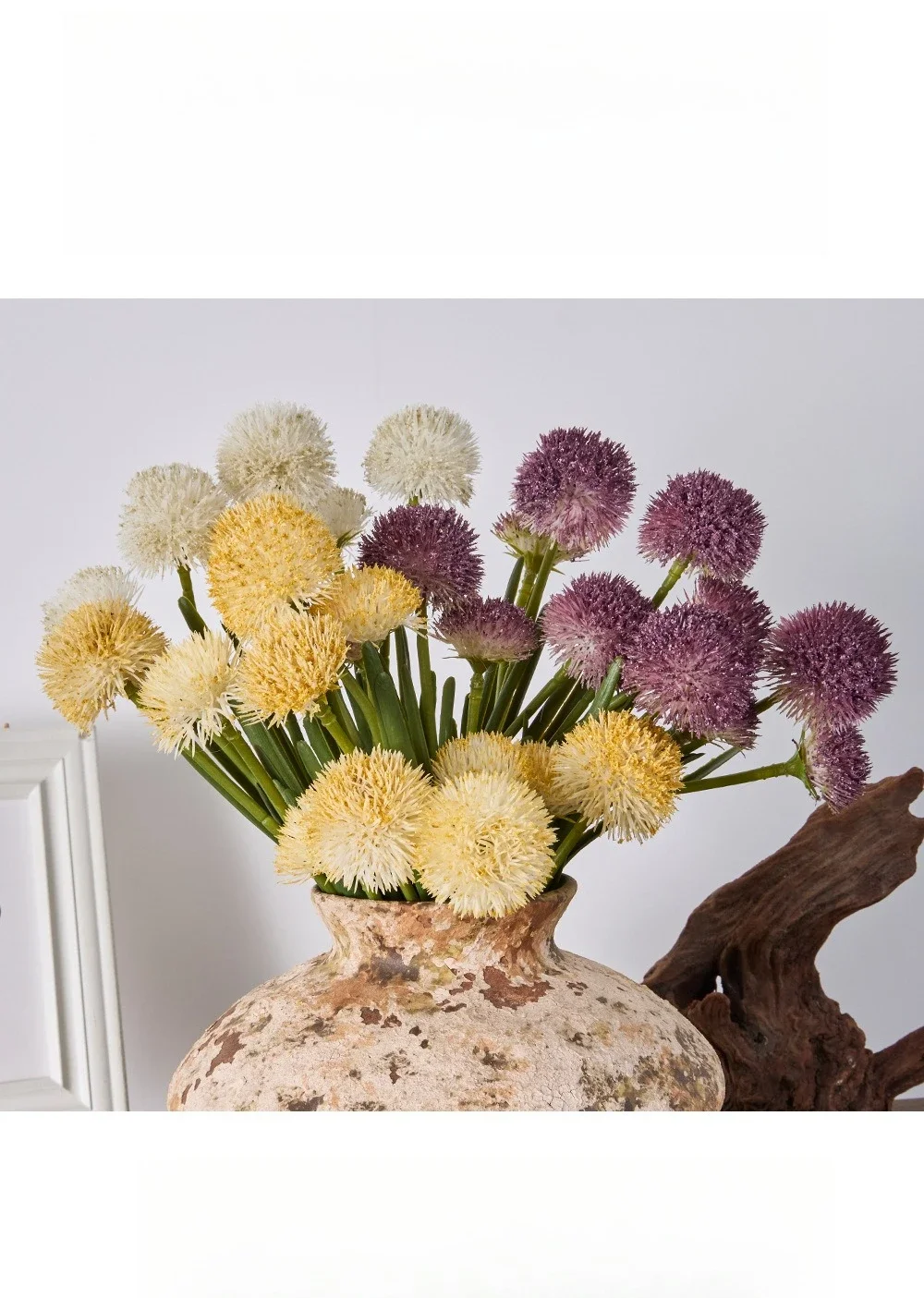4/5pcs Artificial Flowers Plastic Onion Balls Bouquet Plant Home Decorative Simulation Dandelion Fake Flower Hotel Decoration
