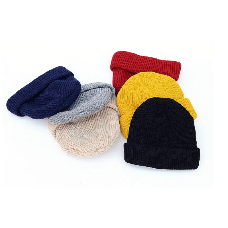 Solid Color Warm Knitted Brimless Hat Men Beanies Winter Autumn Hip Hop Skullcap Street Men Beanie Unisex Melon Cap Women Male