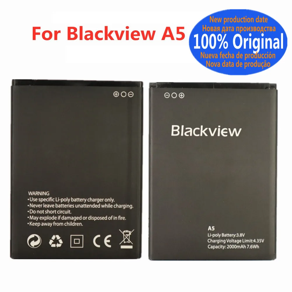 

New Original Battery For Blackview A5 2000mAh Genuine Mobile Smart Phone Replacement Rechargeable Battery Batteries Bateria