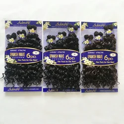 Adorable synthetic hair weaves Spanish Wave 6 Bundles/lot Unprocessed Curly Hair extensions dropship