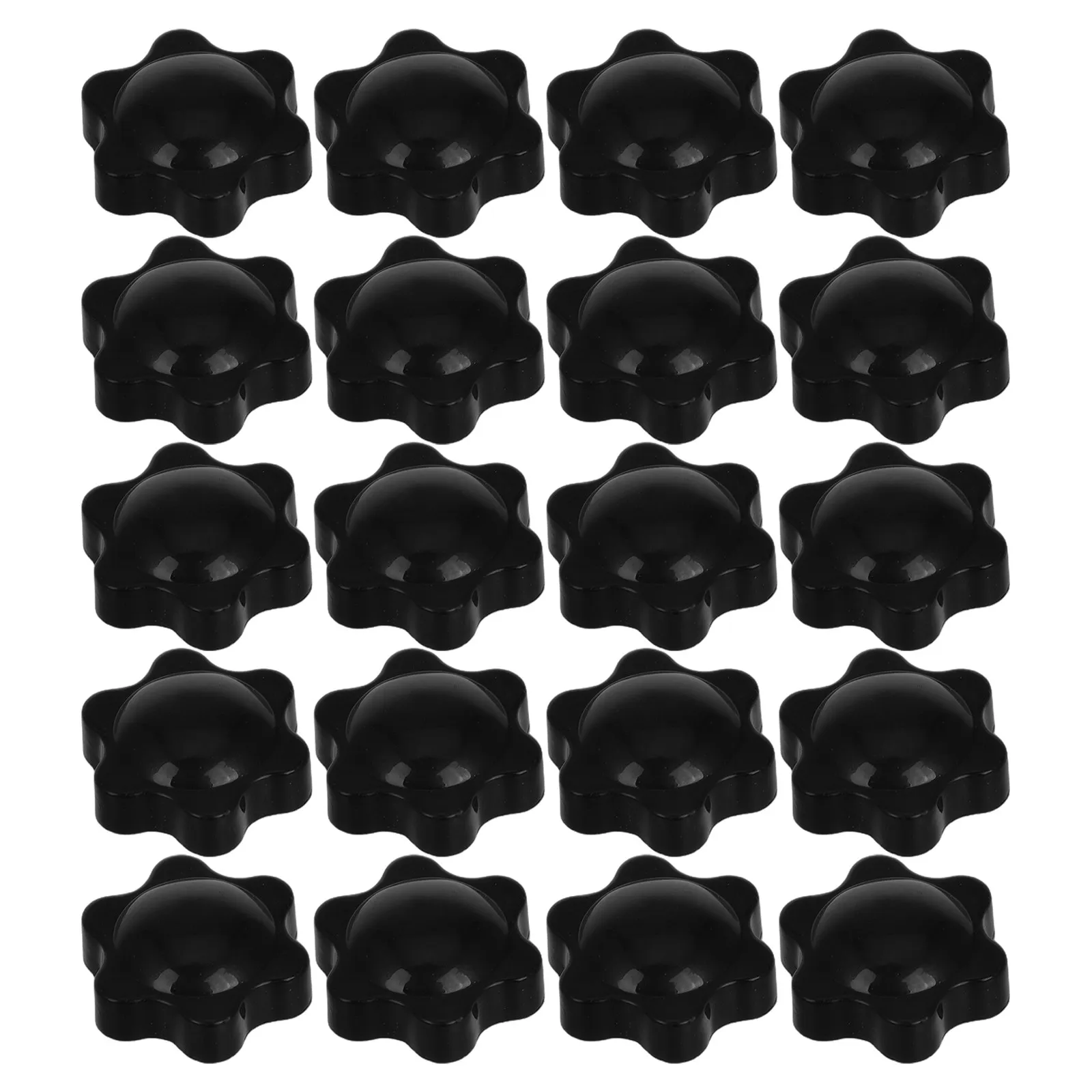 

20Pcs Plum Blossom Nut Plastic Hexagon Head Star Knobs Quick Adjustment Clamping Handle Knurled Grip Threaded Nuts