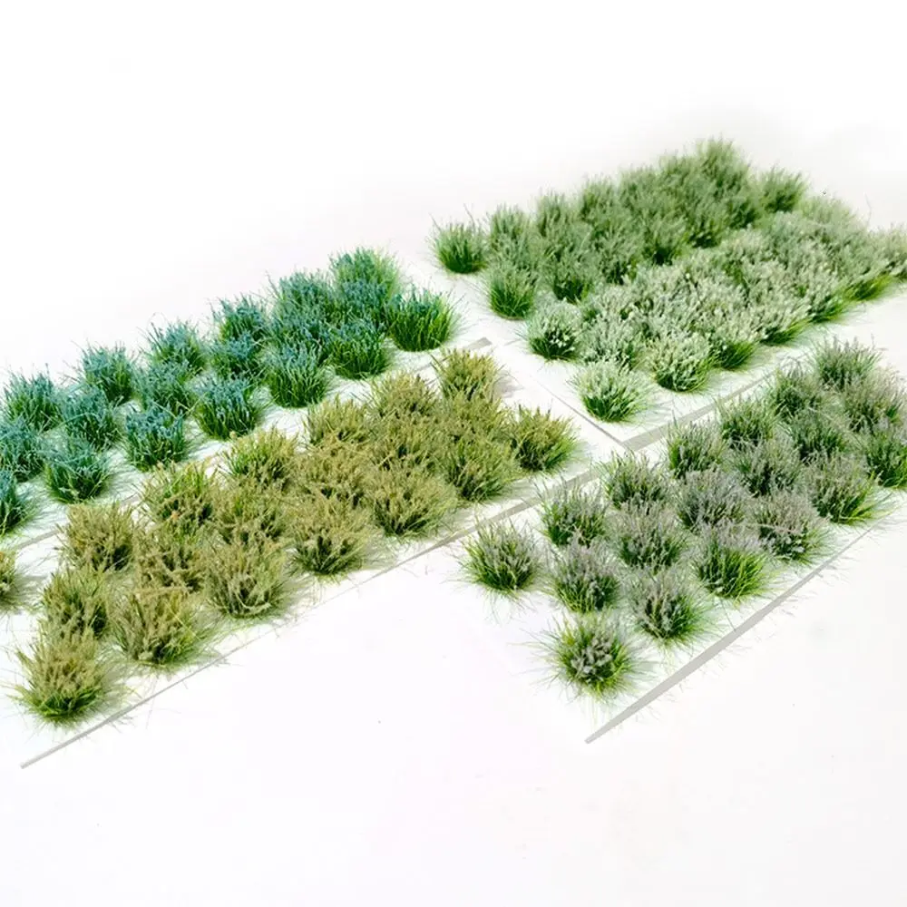 Multicolor Artificial Grass Tufts DIY Self-Adhesive Long Leaves Grass Cluster Sand Table Railway Construction