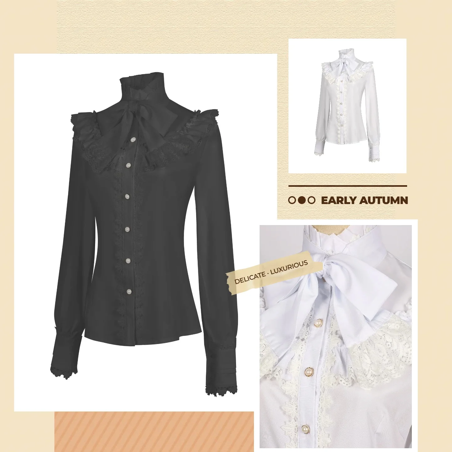 

Women's Shirt Style Gothic Shirt Retro Long Sleeve Lace Embroidery Top