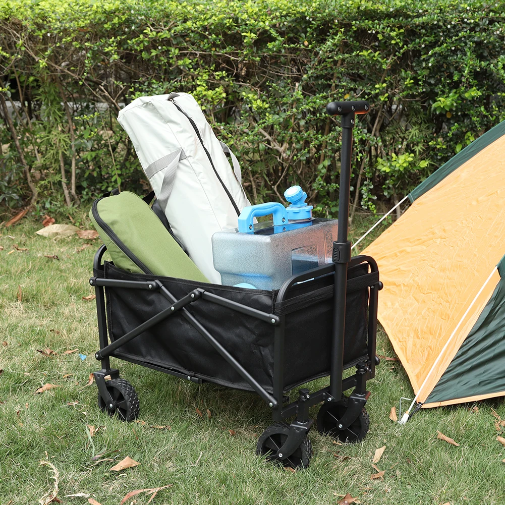 

Portable Folding Wagon Large Capacity Utility Grocery Wagon Garden Utility Cart for Outdoor Camping Garden Sports Beach